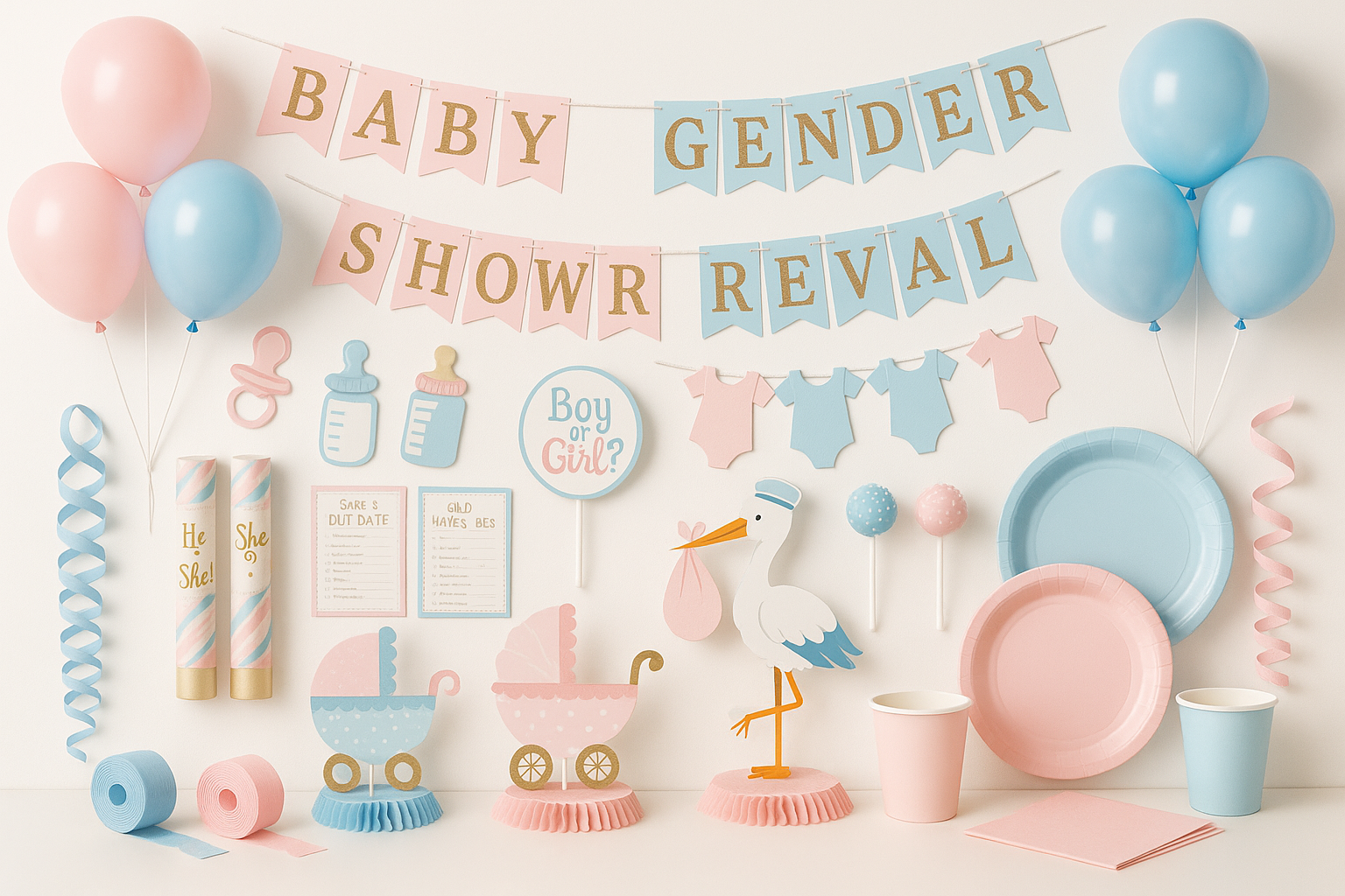 Baby Shower & Gender Reveal Supplies