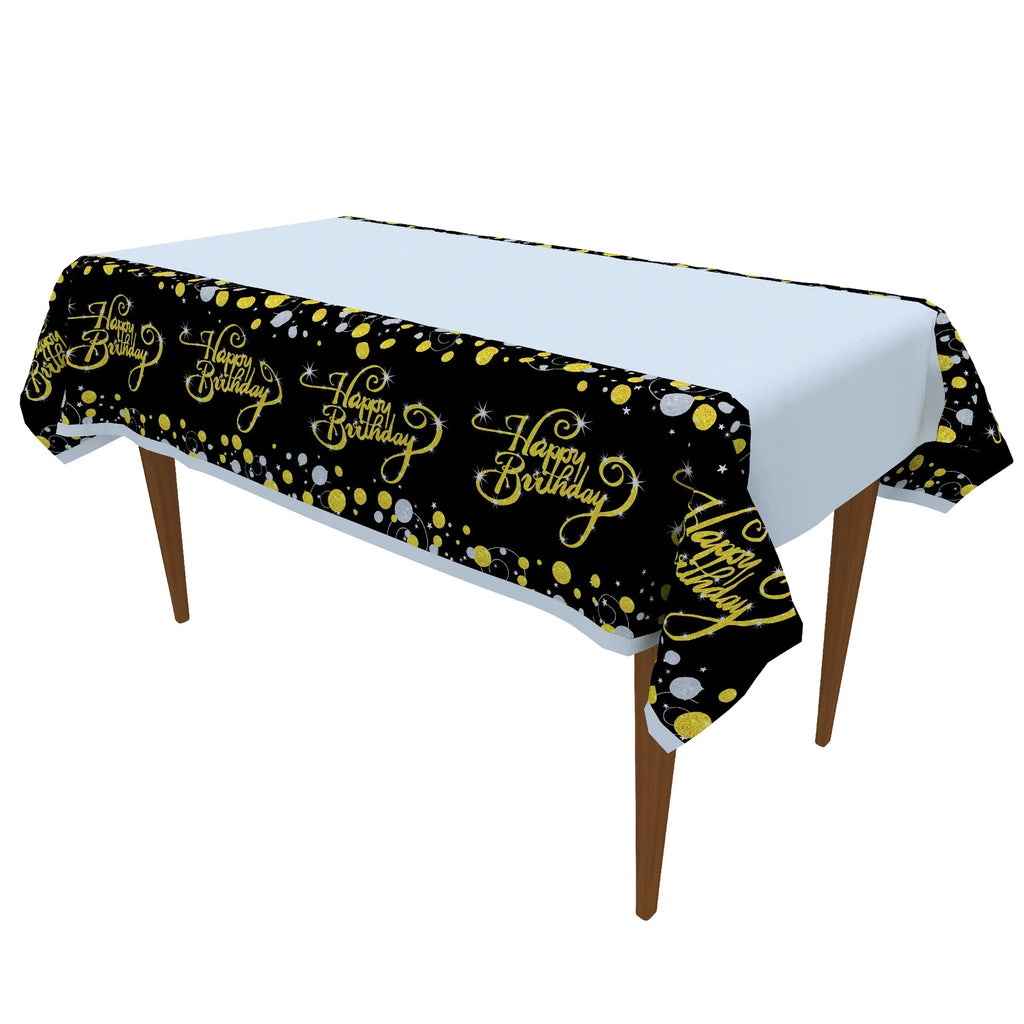 70 Year Old Adult Birthday Party Disposable Tableware Black Gold Paper Plates Cup Tablecloths Wedding Anniversary Decor Supplies