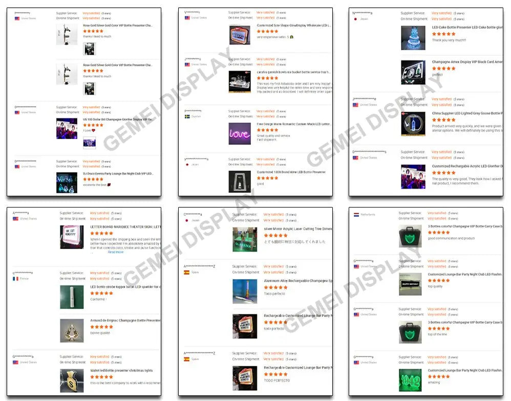 Night club bar party lounge color changing rechargeable led lighted shot glass service tray vip flight tray glasses holder