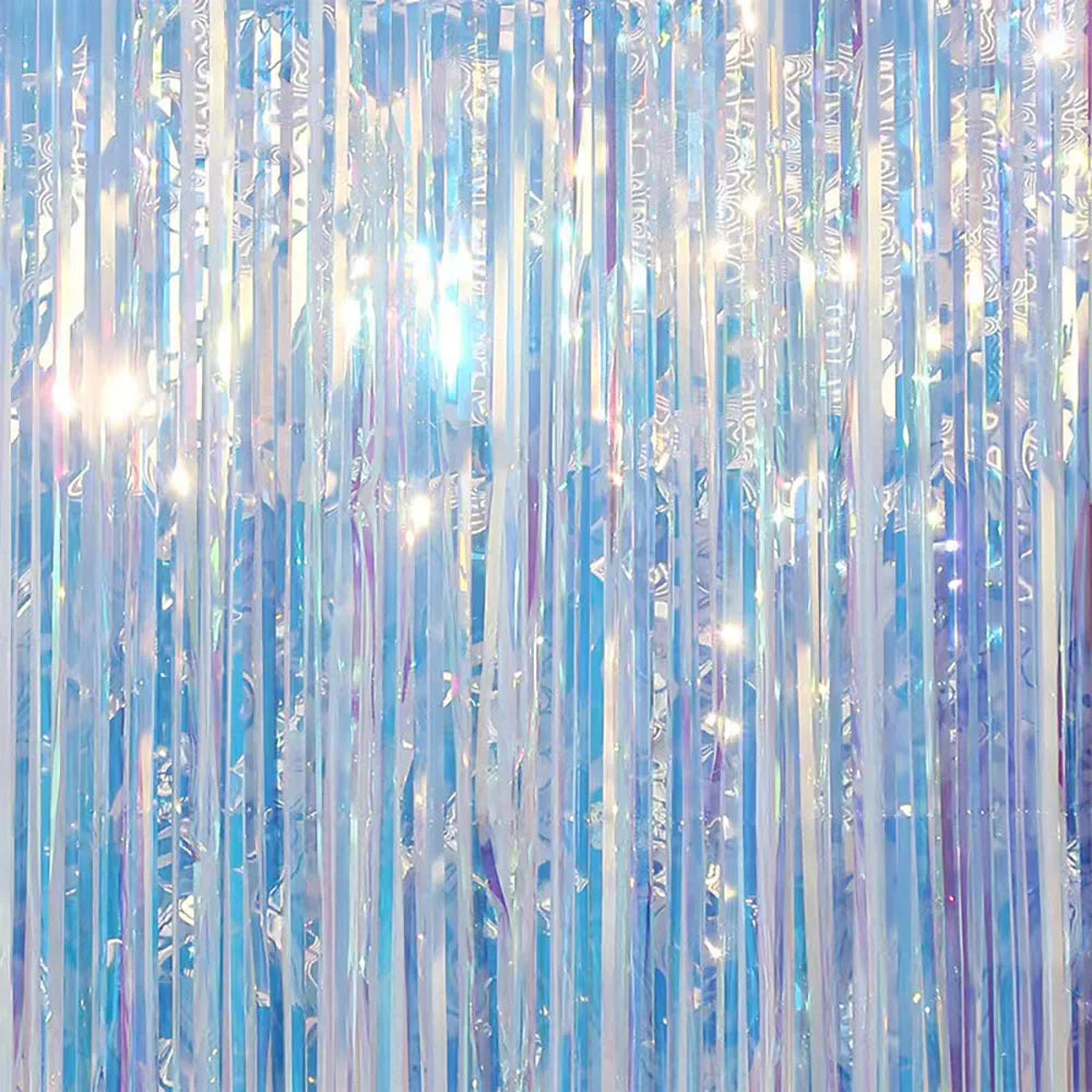 Iridescent Party Decorations Tableware Supplies,Holographic Paper Plate,Cup,Napkin,Tablecloth,Cutlery,For Birthday Wedding Party