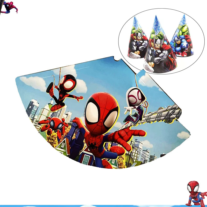 New Spidey Birthday Decoration Spider Man Mask Party Favors Stickers Tableware Spidey and His Friends Baby Shower Supplies Gifts