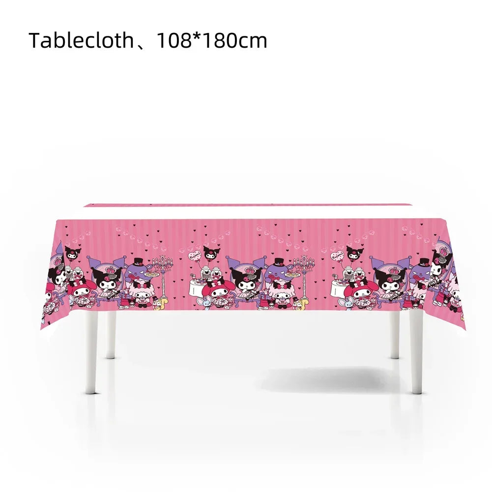 MINISO Cute Kawali Kuromied Birthday Party Decorations, Tablecloths, Tableware, Boys/Girls Party Set, Baby Shower Supplies Gift