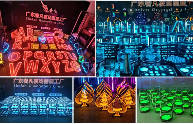 Biggest Nightclub Suppliers LED Serving Tray LED Ace Of Spades Bottle Presenter Bottle Glorifier Display For Nightclub Ktv Bar