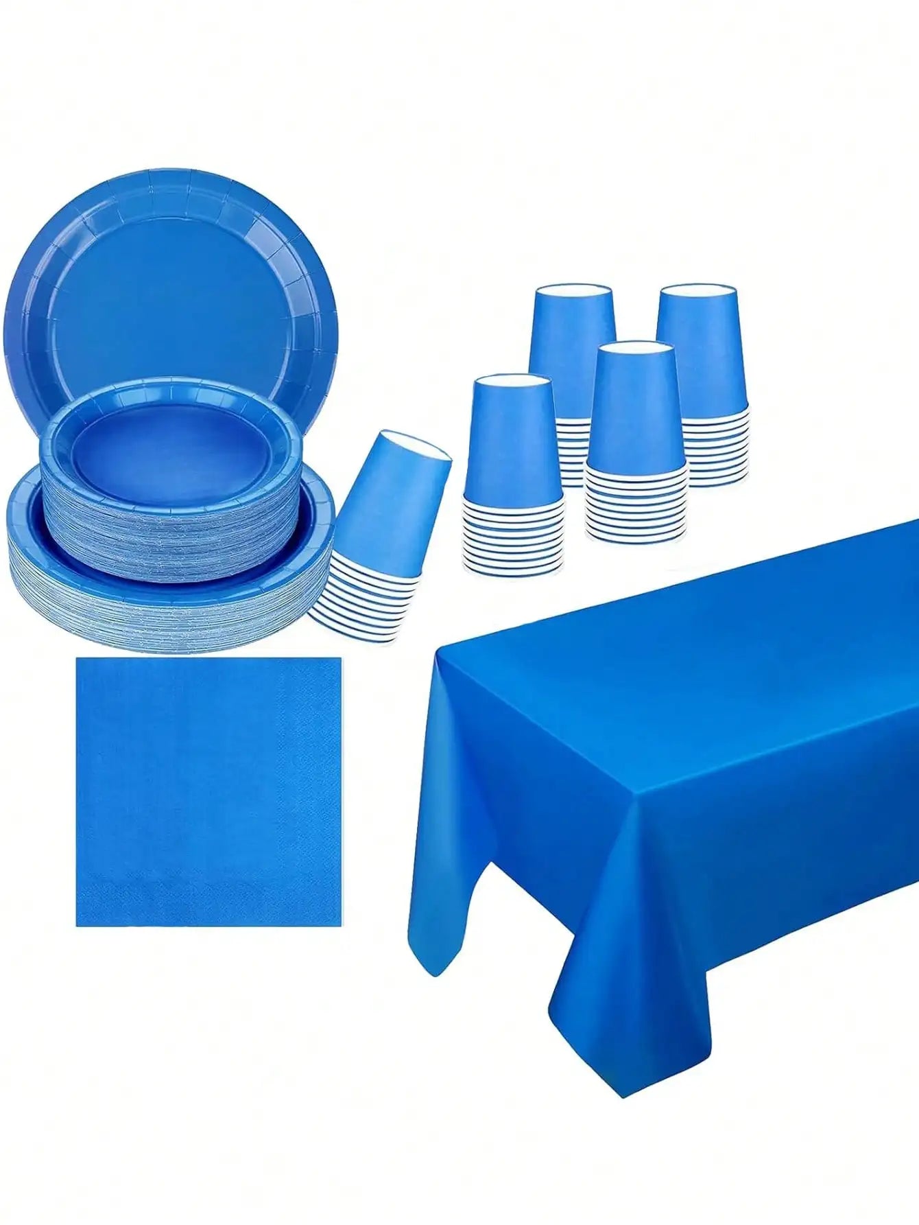 Party Supplies Set Include Paper Plastic Spoons Forks Knives 9/7 Inch Disposable Dinner Dessert Plates