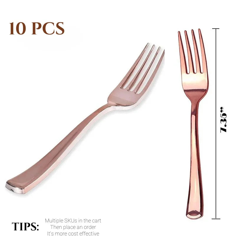 Rose Gold Party Tableware Kit Table Cloth Knife Fork Spoon Paper Cup Plate Straws Baby Shower Wedding Birthday Party Decorations
