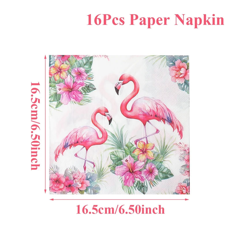 Hawaii Party Tableware Tropical Hawaii Party Decorations Paper Plates Flamingo Kids Summer Baby Shower Birthday Party Supplies