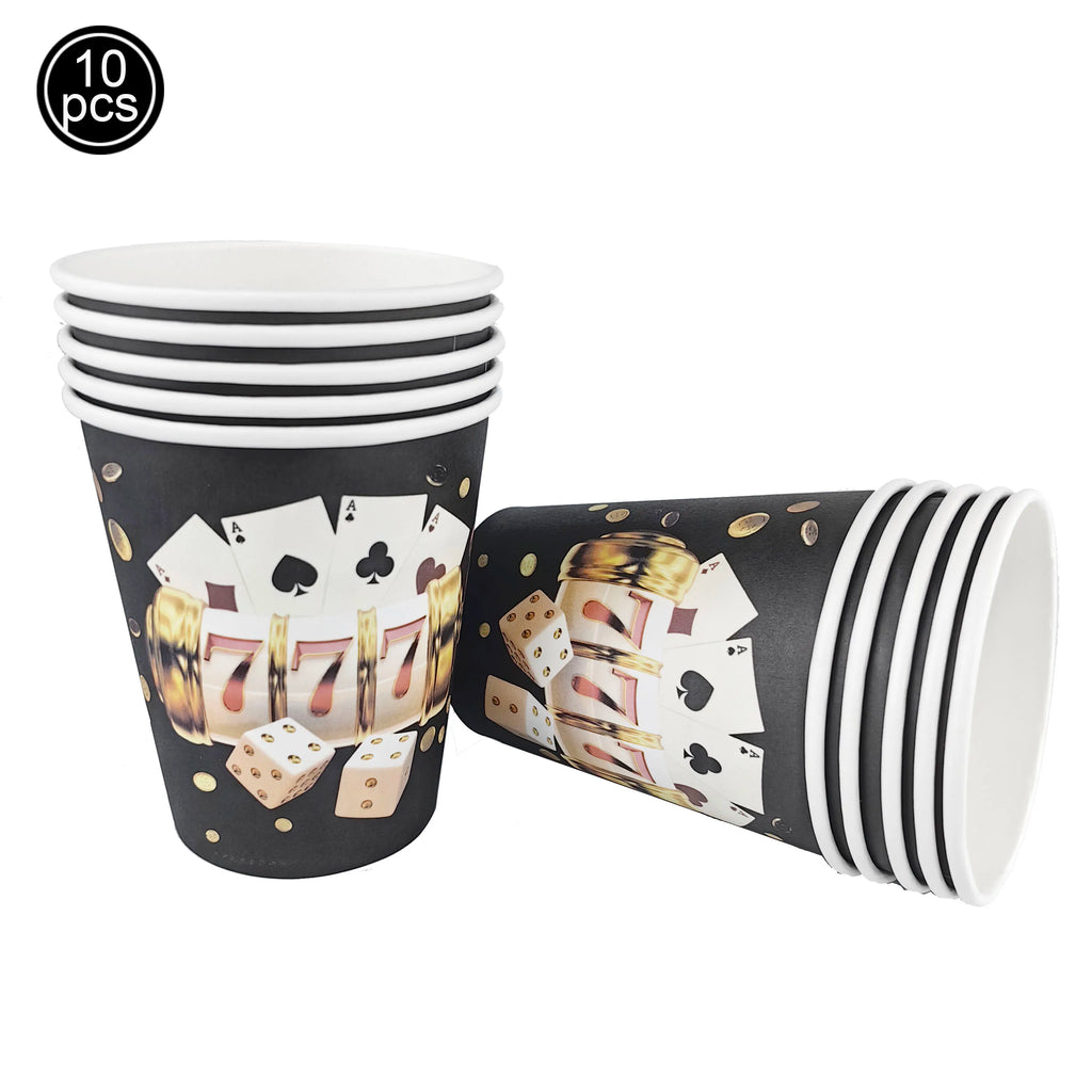 Casino Themed Party Tableware Poker Party Paper Plates Napkins Plates Cups for Adults Las Vegas Casino Themed Party Decorations