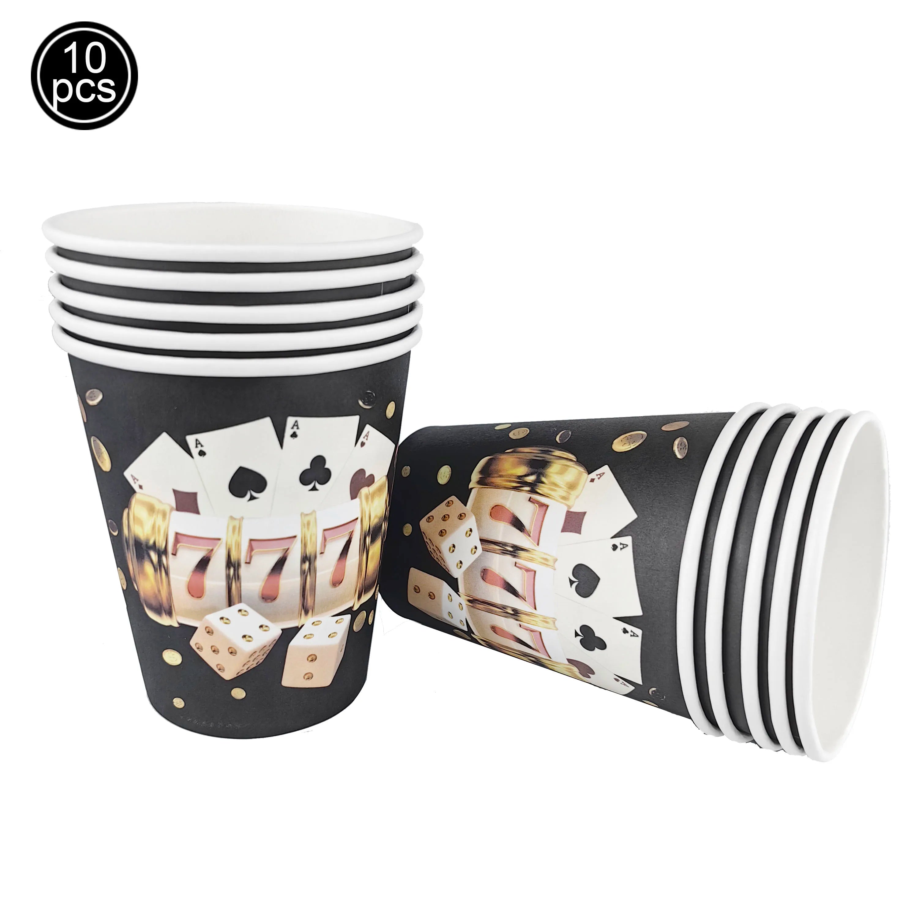 Casino Themed Party Tableware Poker Party Paper Plates Napkins Plates Cups for Adults Las Vegas Casino Themed Party Decorations