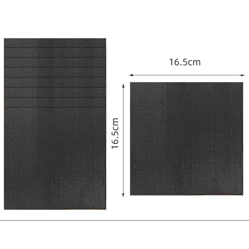 Solid Black Theme Tableware Birthday Party Disposable Cutlery Paper Napkins Cups Plates Tablecloths Fork Spoon Party Decorations