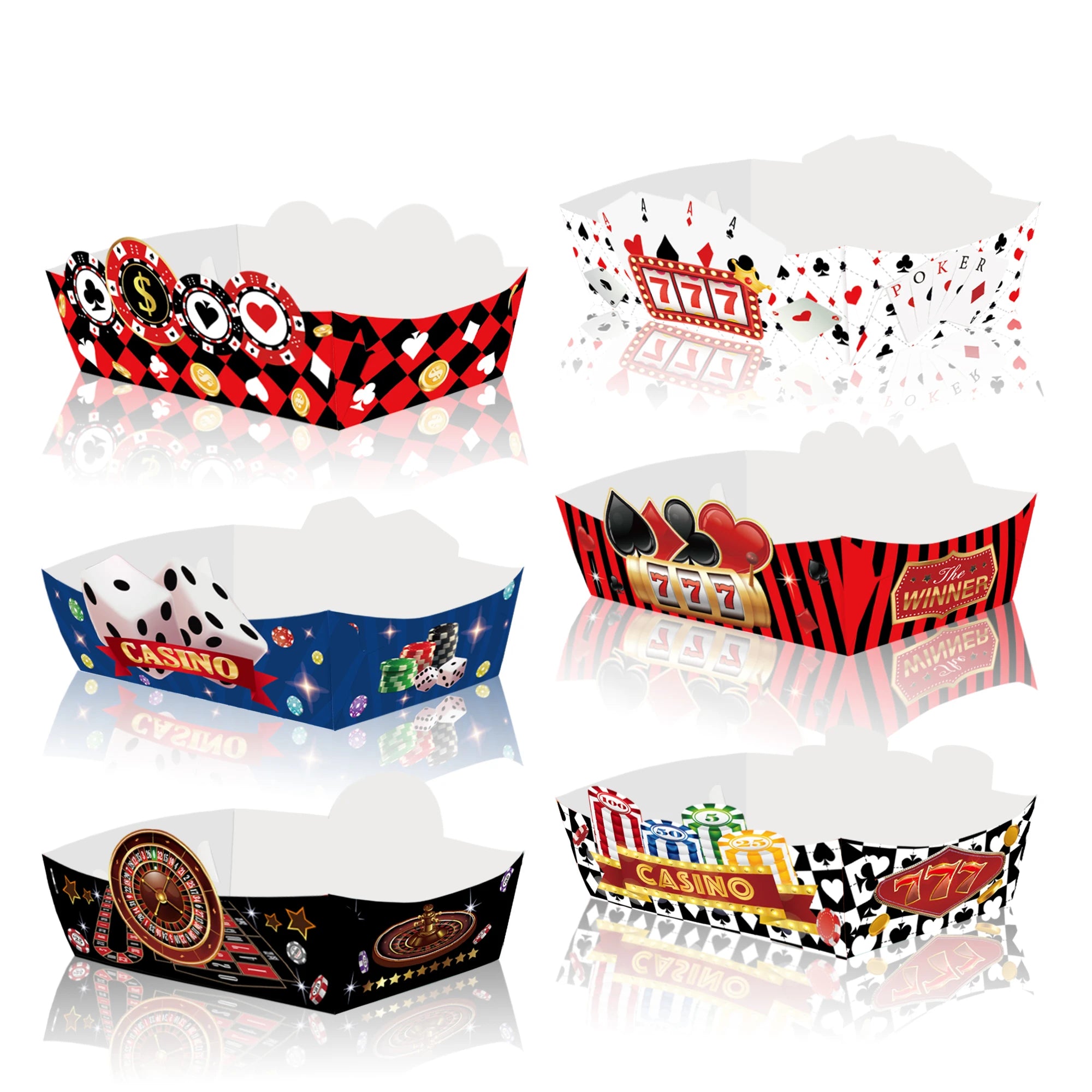 Casino Themed Party Tableware Poker Party Paper Plates Napkins Plates Cups for Adults Las Vegas Casino Themed Party Decorations