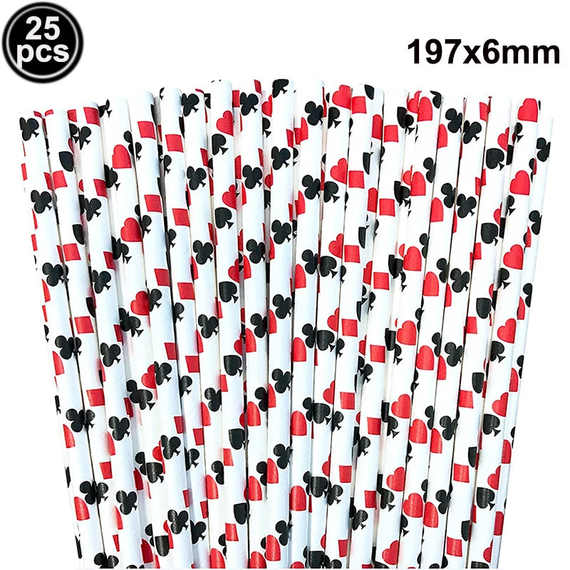 Casino Themed Party Tableware Poker Party Paper Plates Napkins Plates Cups for Adults Las Vegas Casino Themed Party Decorations