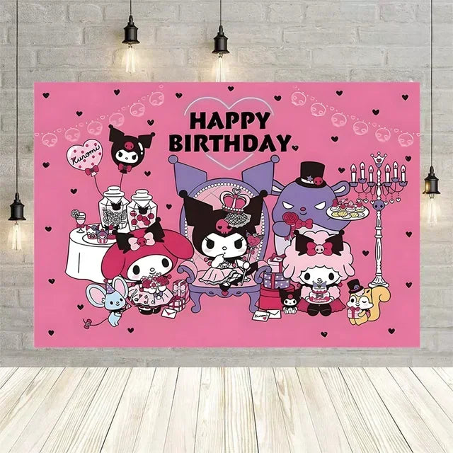 MINISO Cute Kawali Kuromied Birthday Party Decorations, Tablecloths, Tableware, Boys/Girls Party Set, Baby Shower Supplies Gift