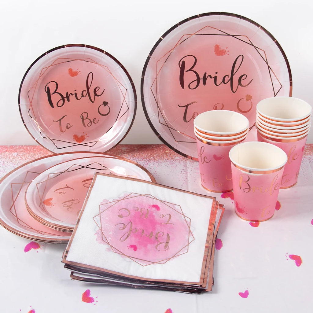 Bachelorette Party Team Bride To Be Tableware Cups Plate Bridal Shower Gift Bride to be Hen Wedding Decorations Adult Supplies