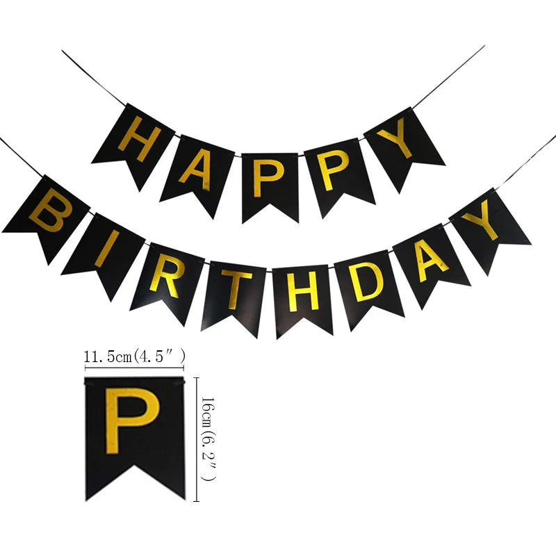 Black and Gold Party Supplies Disposable Party Tableware Gold Dot Paper Plate Black Napkin Cup for Graduation Birthday Wedding