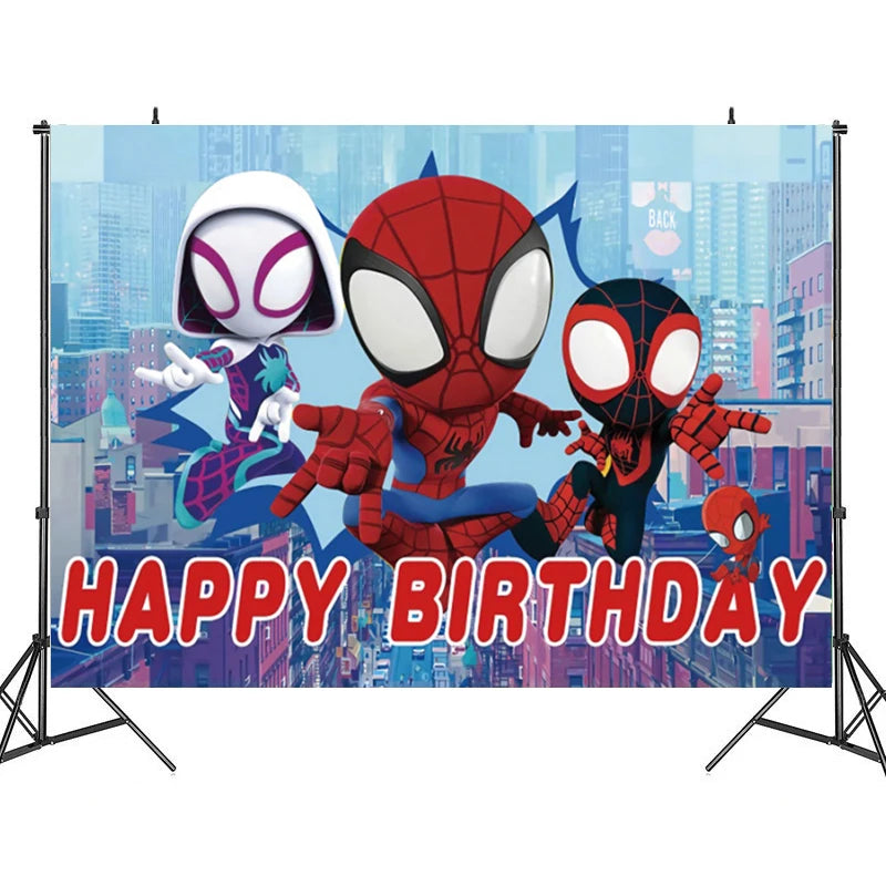 New Spidey Birthday Decoration Spider Man Mask Party Favors Stickers Tableware Spidey and His Friends Baby Shower Supplies Gifts