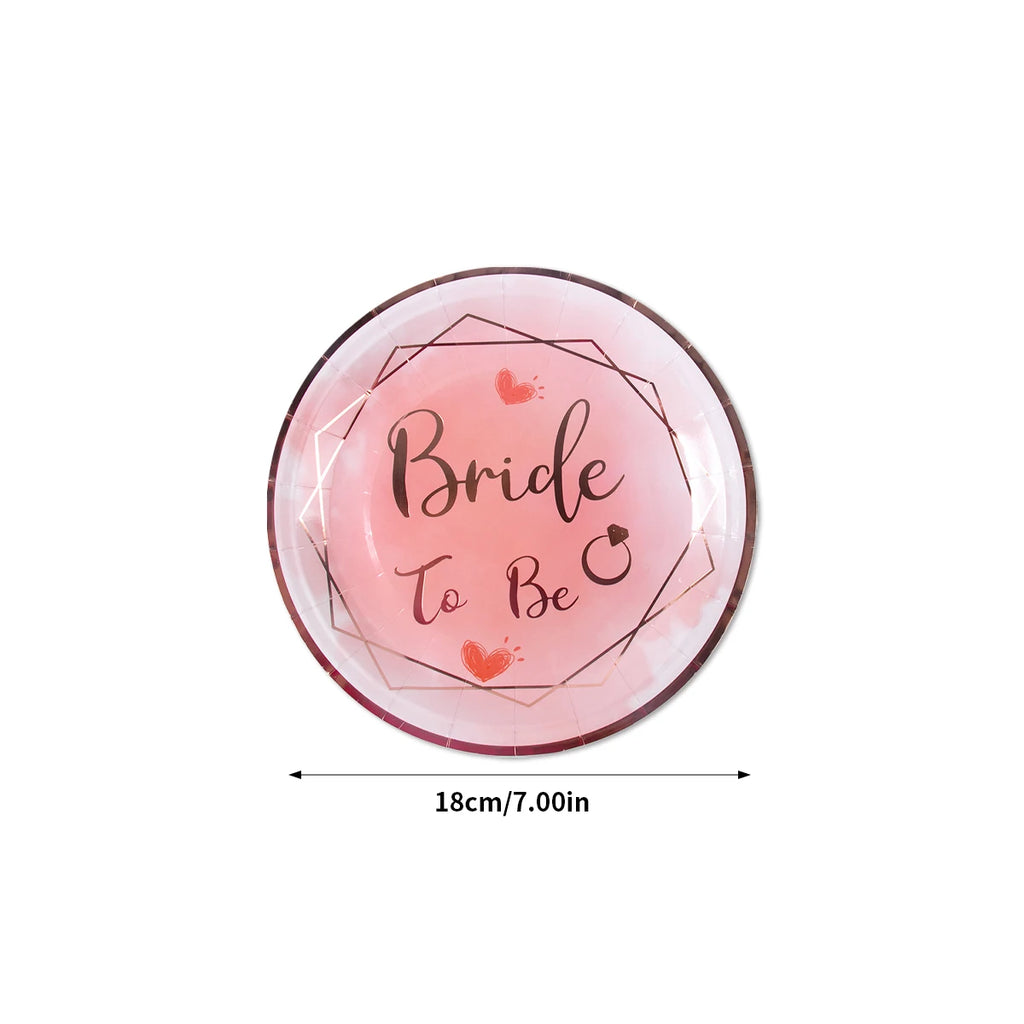 Bachelorette Party Team Bride To Be Tableware Cups Plate Bridal Shower Gift Bride to be Hen Wedding Decorations Adult Supplies