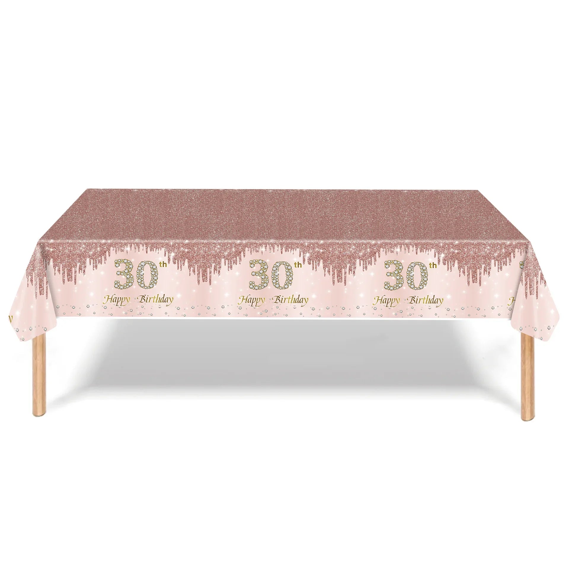 8Guests Rose Gold 30 Year Old Disposable Tableware Set 30 Years Tablecover Paper Plates Happy 30 Women 30th Birthday Ballon