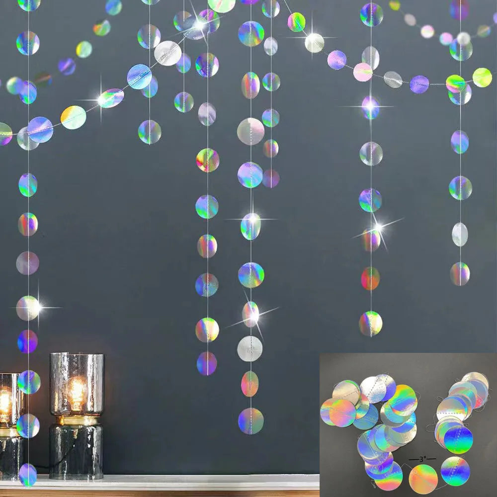 Iridescent Party Decorations Tableware Supplies,Holographic Paper Plate,Cup,Napkin,Tablecloth,Cutlery,For Birthday Wedding Party