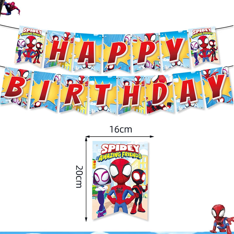 New Spidey Birthday Decoration Spider Man Mask Party Favors Stickers Tableware Spidey and His Friends Baby Shower Supplies Gifts