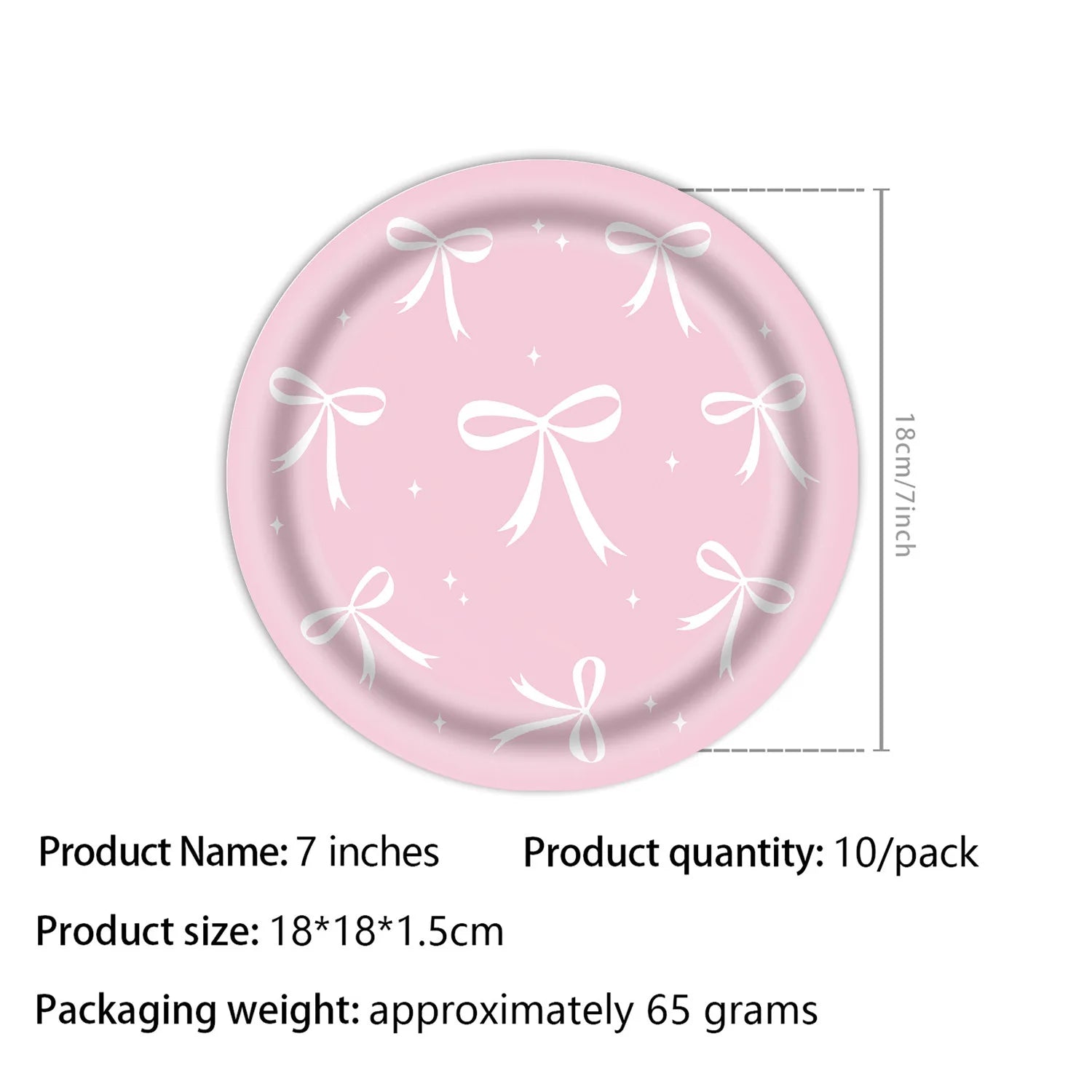 Pink Bow Tie Disposable Tableware Birthday Party Supplies Festival Tableware Pink Pattern Plate Mat Disposable Paper Cups Knive