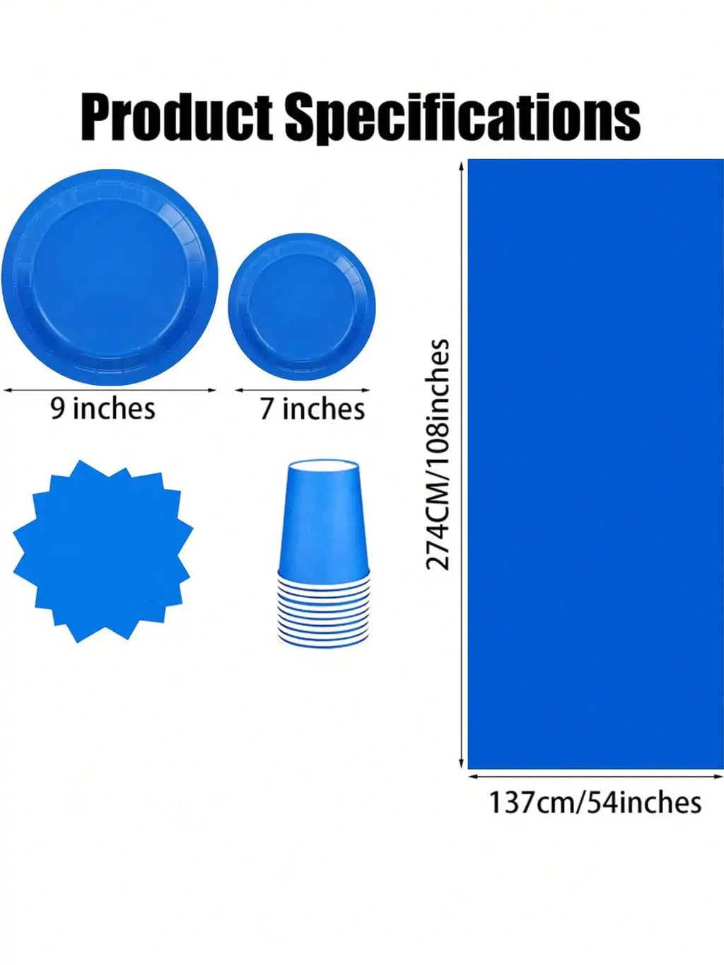 Party Supplies Set Include Paper Plastic Spoons Forks Knives 9/7 Inch Disposable Dinner Dessert Plates