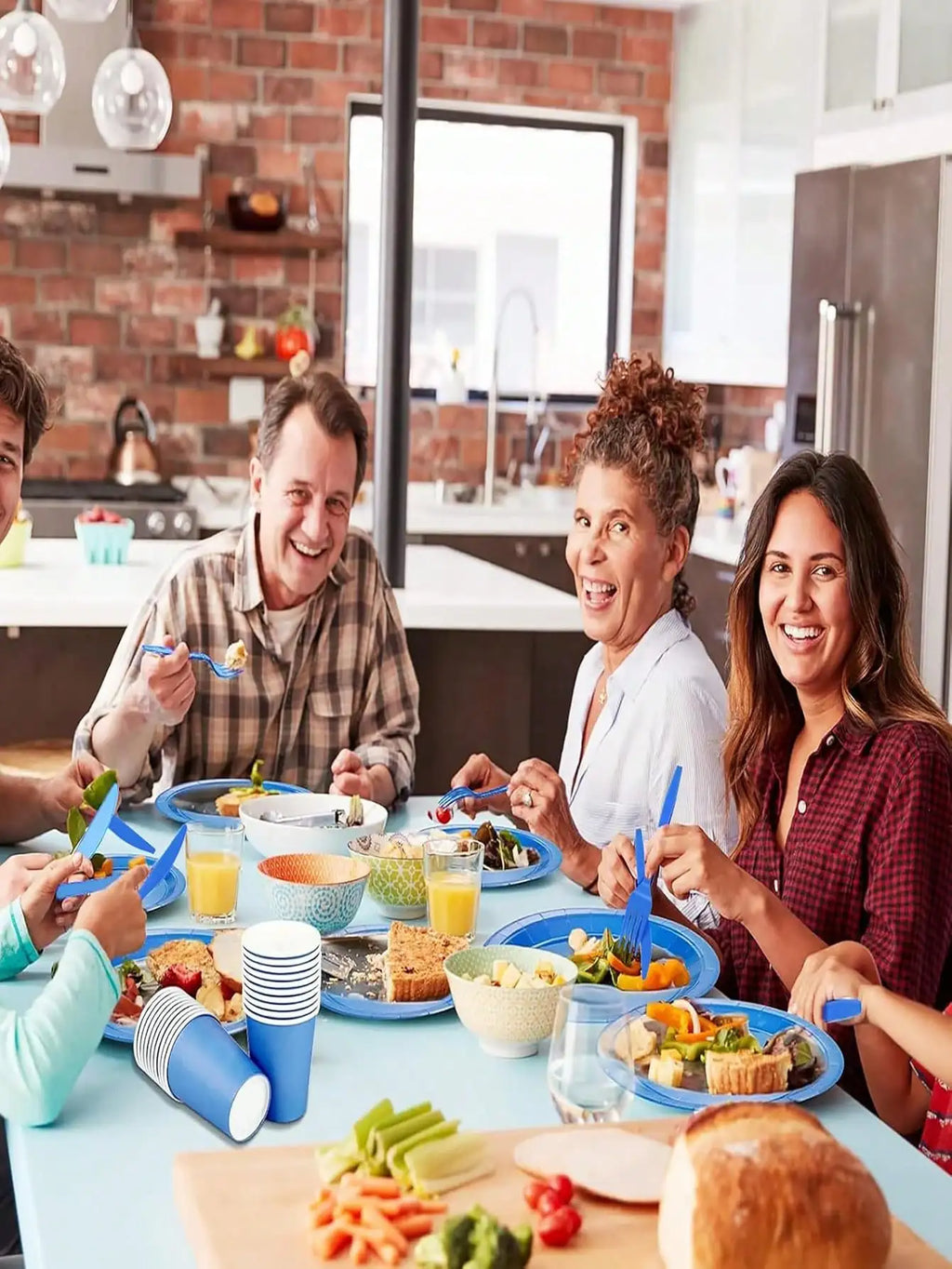 Party Supplies Set Include Paper Plastic Spoons Forks Knives 9/7 Inch Disposable Dinner Dessert Plates