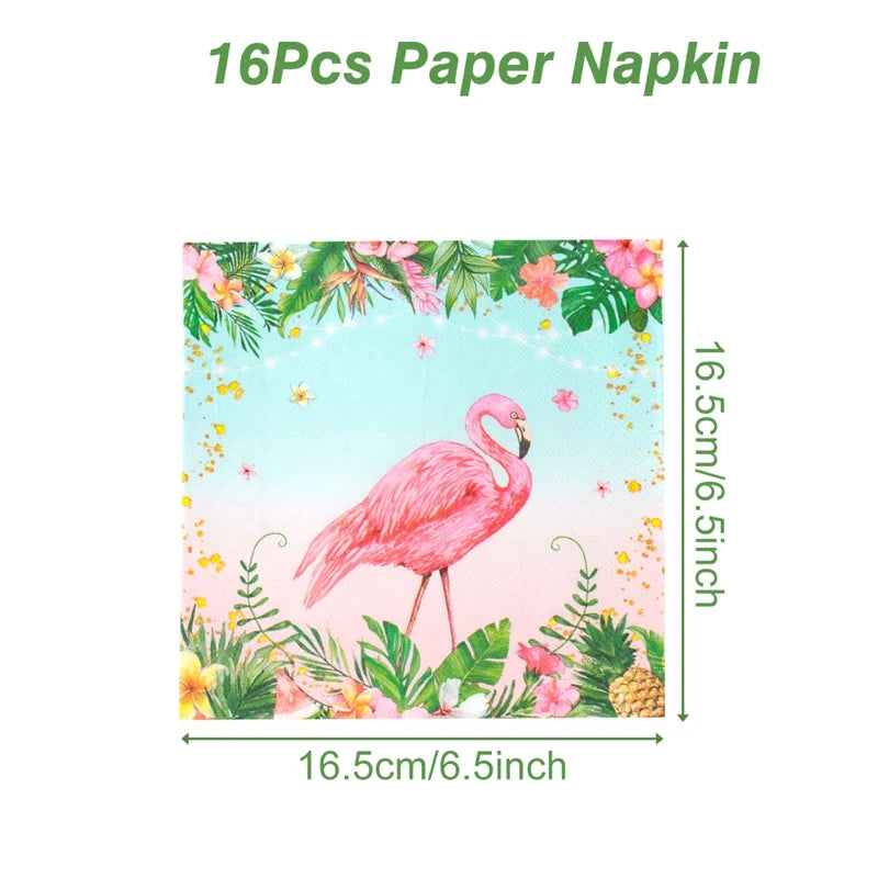 Hawaii Party Tableware Tropical Hawaii Party Decorations Paper Plates Flamingo Kids Summer Baby Shower Birthday Party Supplies
