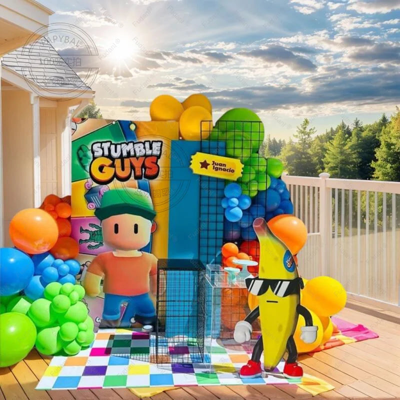 85PCS Game Stumble Guy Theme Balloon Arch Set 32inch Green Number Balloon Boy Girl Birthday Party Decortion Baby Shower Globos