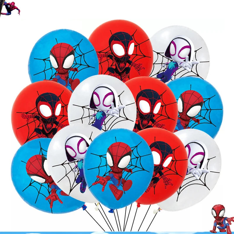 New Spidey Birthday Decoration Spider Man Mask Party Favors Stickers Tableware Spidey and His Friends Baby Shower Supplies Gifts