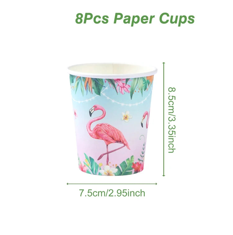 Hawaii Party Tableware Tropical Hawaii Party Decorations Paper Plates Flamingo Kids Summer Baby Shower Birthday Party Supplies