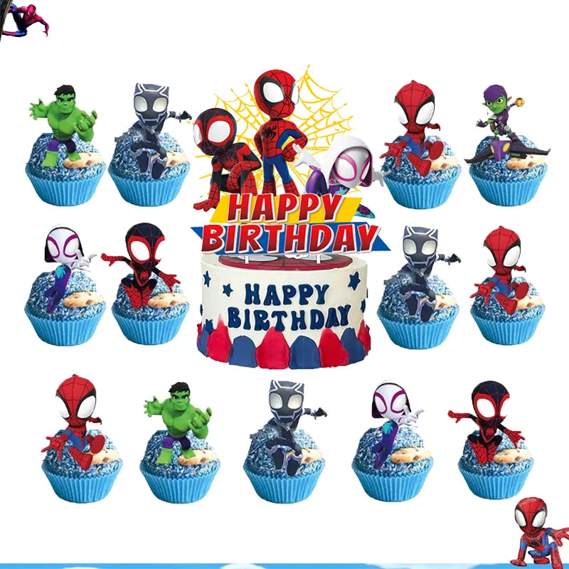 New Spidey Birthday Decoration Spider Man Mask Party Favors Stickers Tableware Spidey and His Friends Baby Shower Supplies Gifts