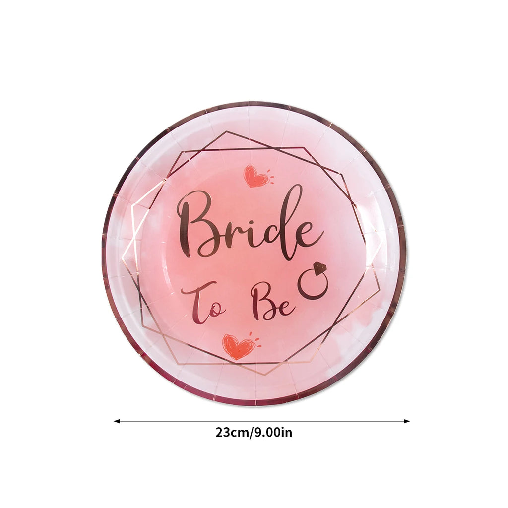 Bachelorette Party Team Bride To Be Tableware Cups Plate Bridal Shower Gift Bride to be Hen Wedding Decorations Adult Supplies