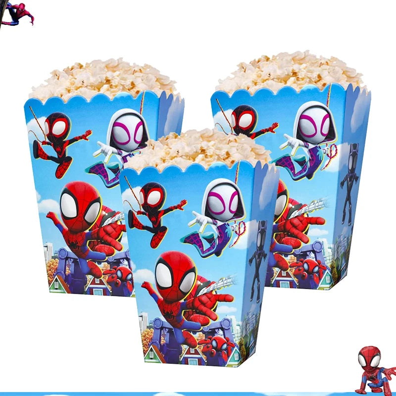 New Spidey Birthday Decoration Spider Man Mask Party Favors Stickers Tableware Spidey and His Friends Baby Shower Supplies Gifts