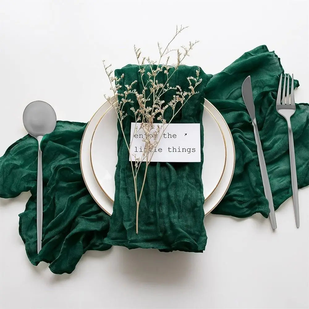 Party Supply Table Decoration Gauze Napkin Soft Reusable Cotton Napkin Vintage Thin Placemats Banquet