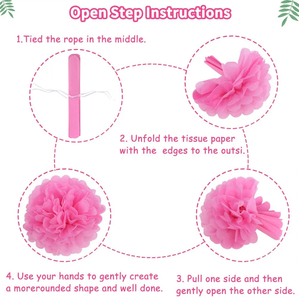 Pink Flamingo Party Supplies Honeycomb Ball Paper Lanterns Fans Pom Poms for Birthday Luau Bachelorette Baby Shower