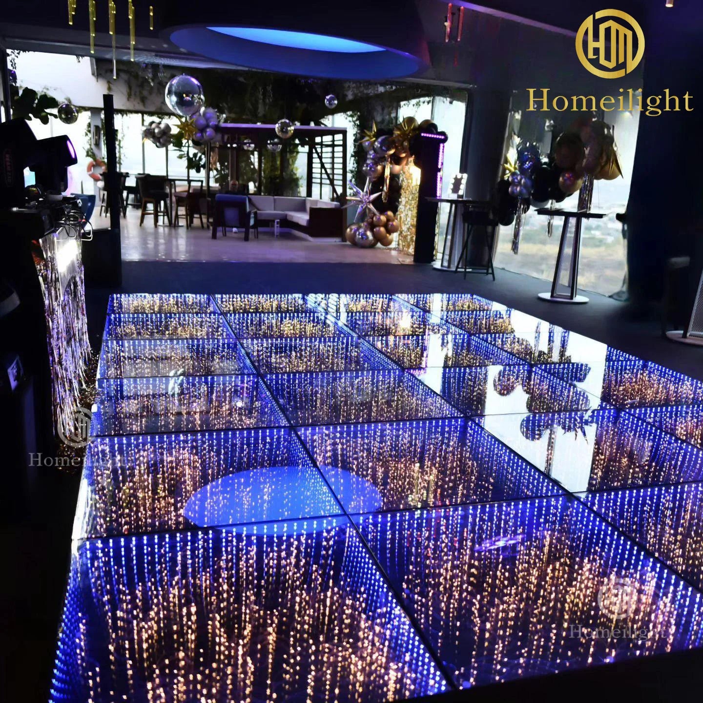 Wedding DJ Disco Night Club Dancefloor Waterproof 3D Mirror Starlit Starry RGB Panels Tiles 3d Led Dance Floor