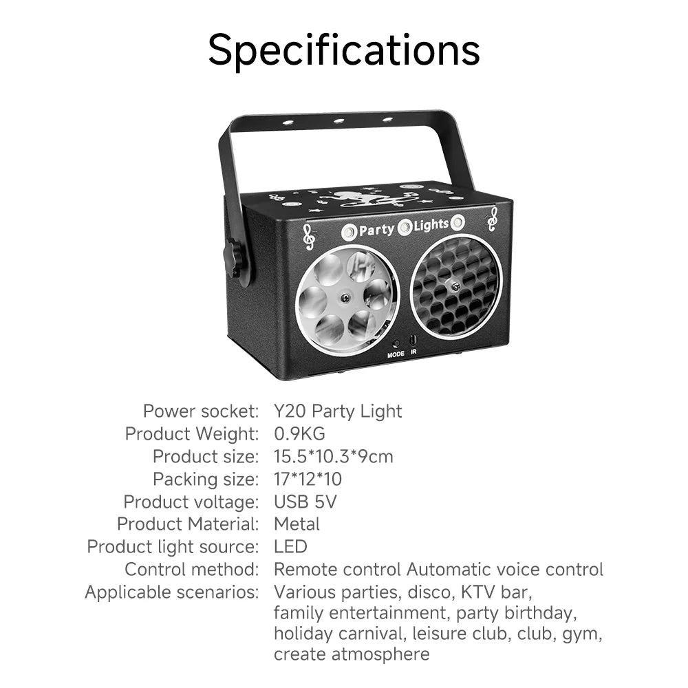 Party Light sDJ Disco lights Sound controlled stage light DJ Strobe lights Family Party Club Nightclub Karaoke atmosphere lights