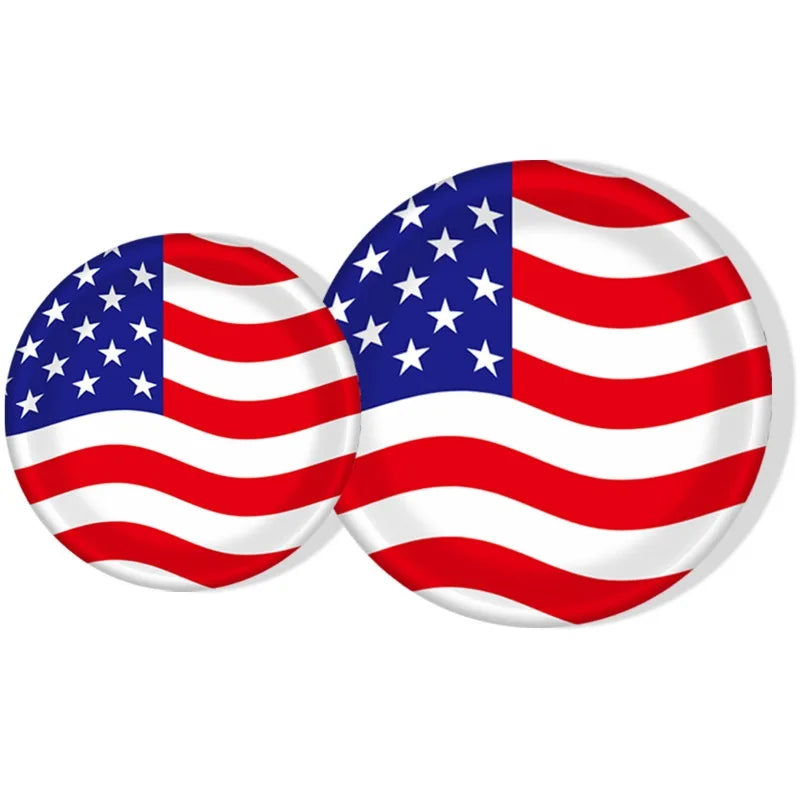 2024 US National Day Party Party Decoration Paper Cup Paper Plate Disposable Tableware Wholesale