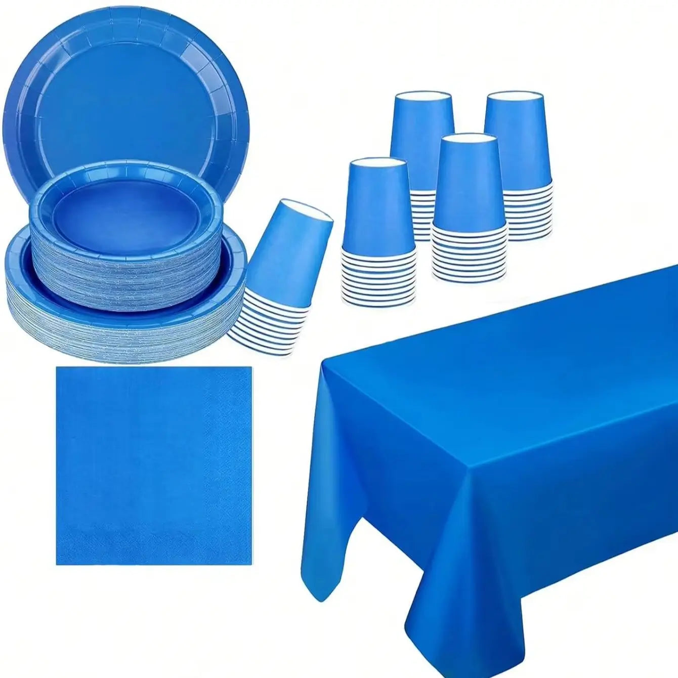 Party Supplies Set Include Paper Plastic Spoons Forks Knives 9/7 Inch Disposable Dinner Dessert Plates