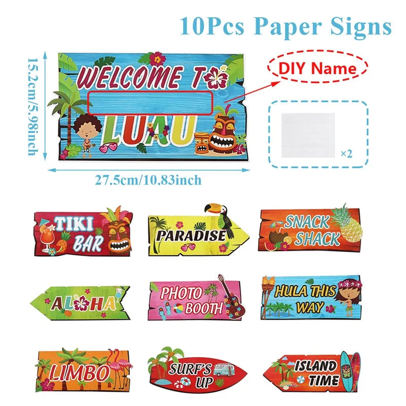 Hawaii Party Tableware Tropical Hawaii Party Decorations Paper Plates Flamingo Kids Summer Baby Shower Birthday Party Supplies