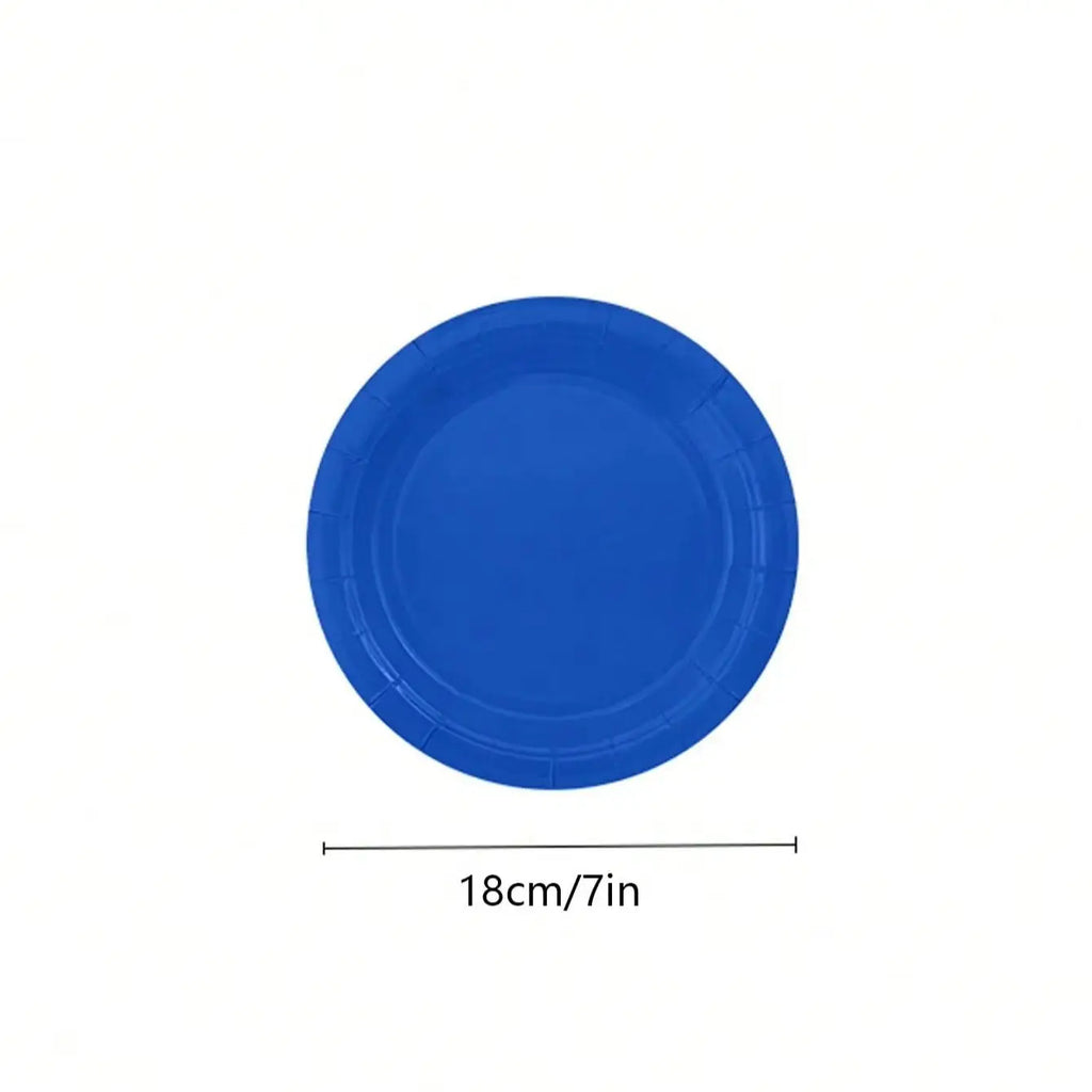 Party Supplies Set Include Paper Plastic Spoons Forks Knives 9/7 Inch Disposable Dinner Dessert Plates