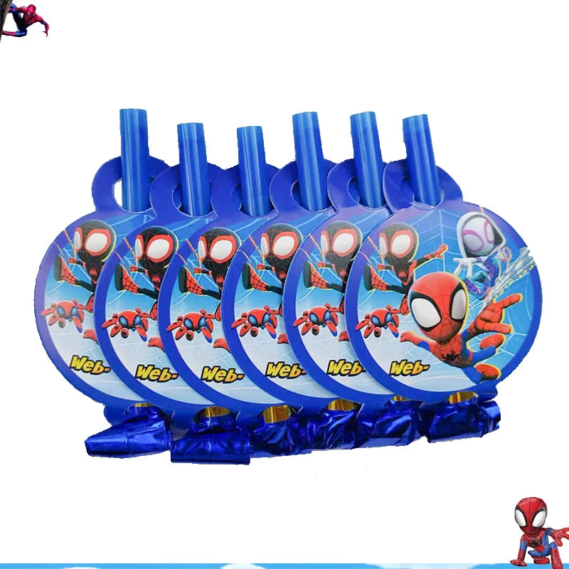 New Spidey Birthday Decoration Spider Man Mask Party Favors Stickers Tableware Spidey and His Friends Baby Shower Supplies Gifts