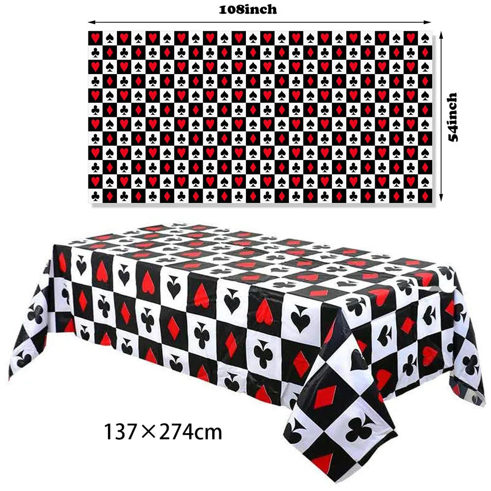 Casino Themed Party Tableware Poker Party Paper Plates Napkins Plates Cups for Adults Las Vegas Casino Themed Party Decorations
