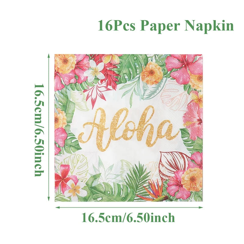 Hawaii Party Tableware Tropical Hawaii Party Decorations Paper Plates Flamingo Kids Summer Baby Shower Birthday Party Supplies