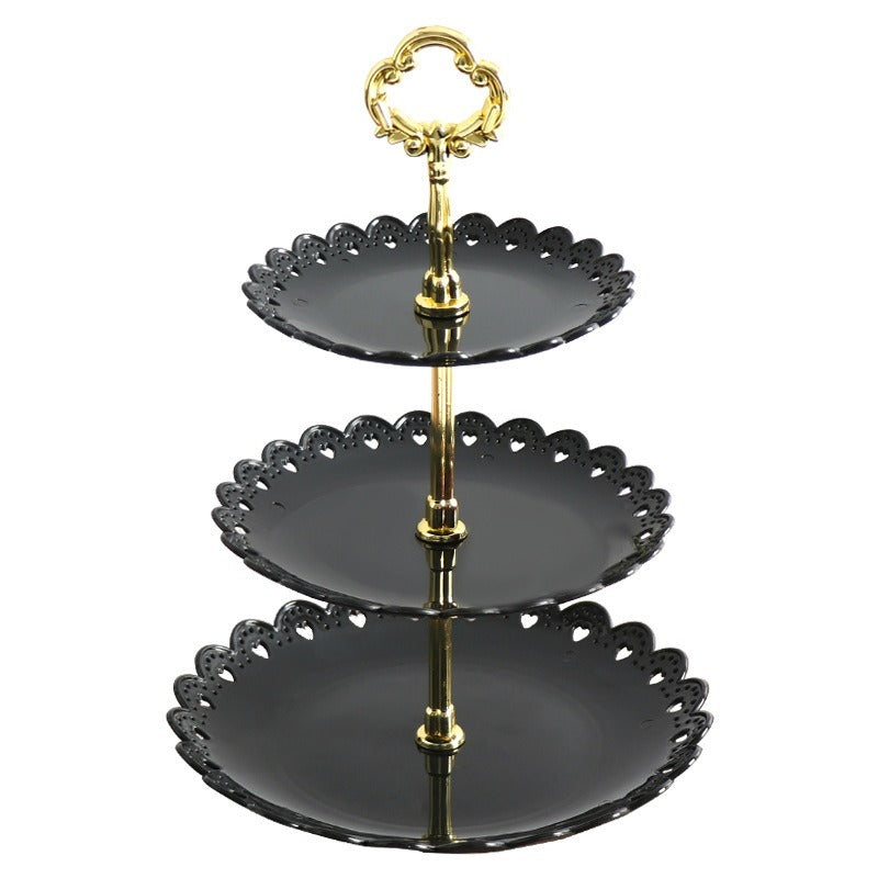 1/3 Tier Party Tray Plate, Cupcake Dessert Tableware, European Afternoon Tea Fruit Snack Stand, Wedding Dishes Decor Shelf