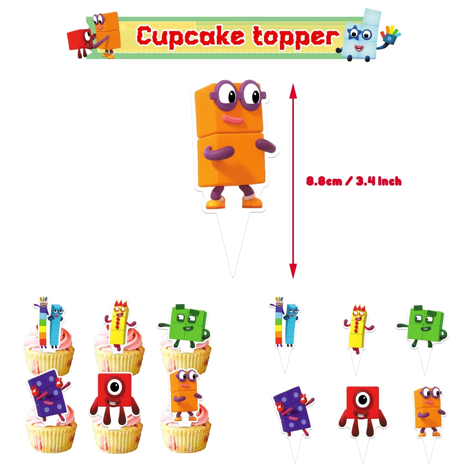 Number Blocks Party Decorations Plate Cup Tablecloth Cake Topper Balloons Building Blocks Theme Kids Birthday Party Supplies