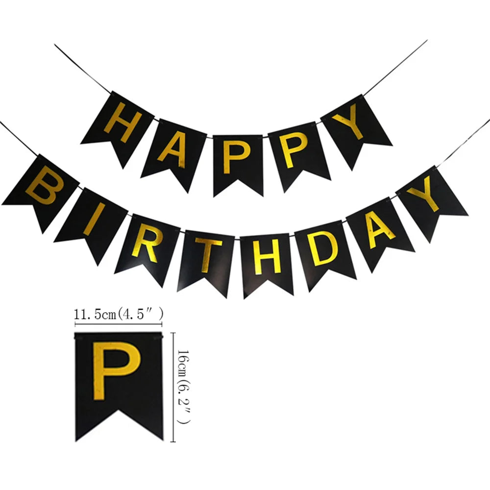 Black and Gold Party Supplies Disposable Party Tableware Gold Dot Paper Plate Black Napkin Cup for Graduation Birthday Wedding