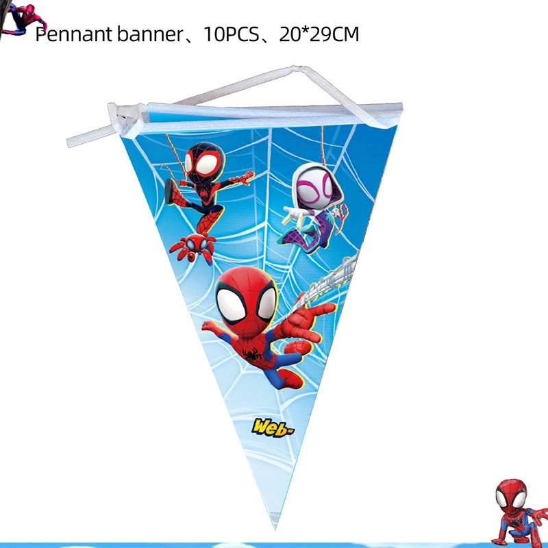 New Spidey Birthday Decoration Spider Man Mask Party Favors Stickers Tableware Spidey and His Friends Baby Shower Supplies Gifts