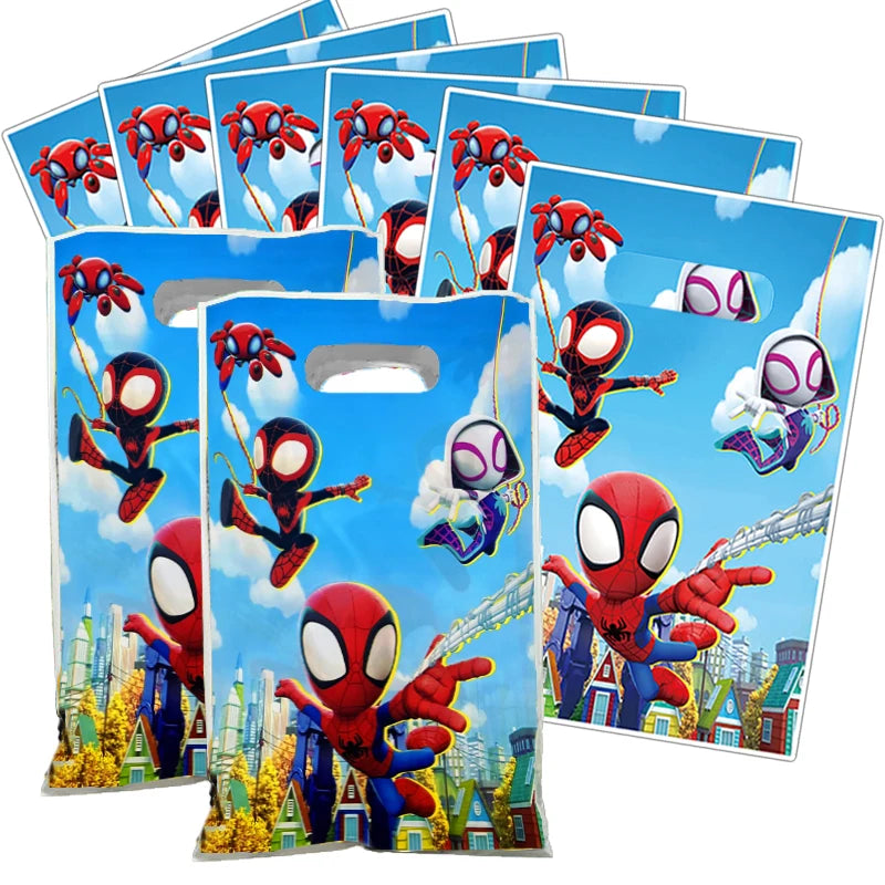 New Spidey Birthday Decoration Spider Man Mask Party Favors Stickers Tableware Spidey and His Friends Baby Shower Supplies Gifts