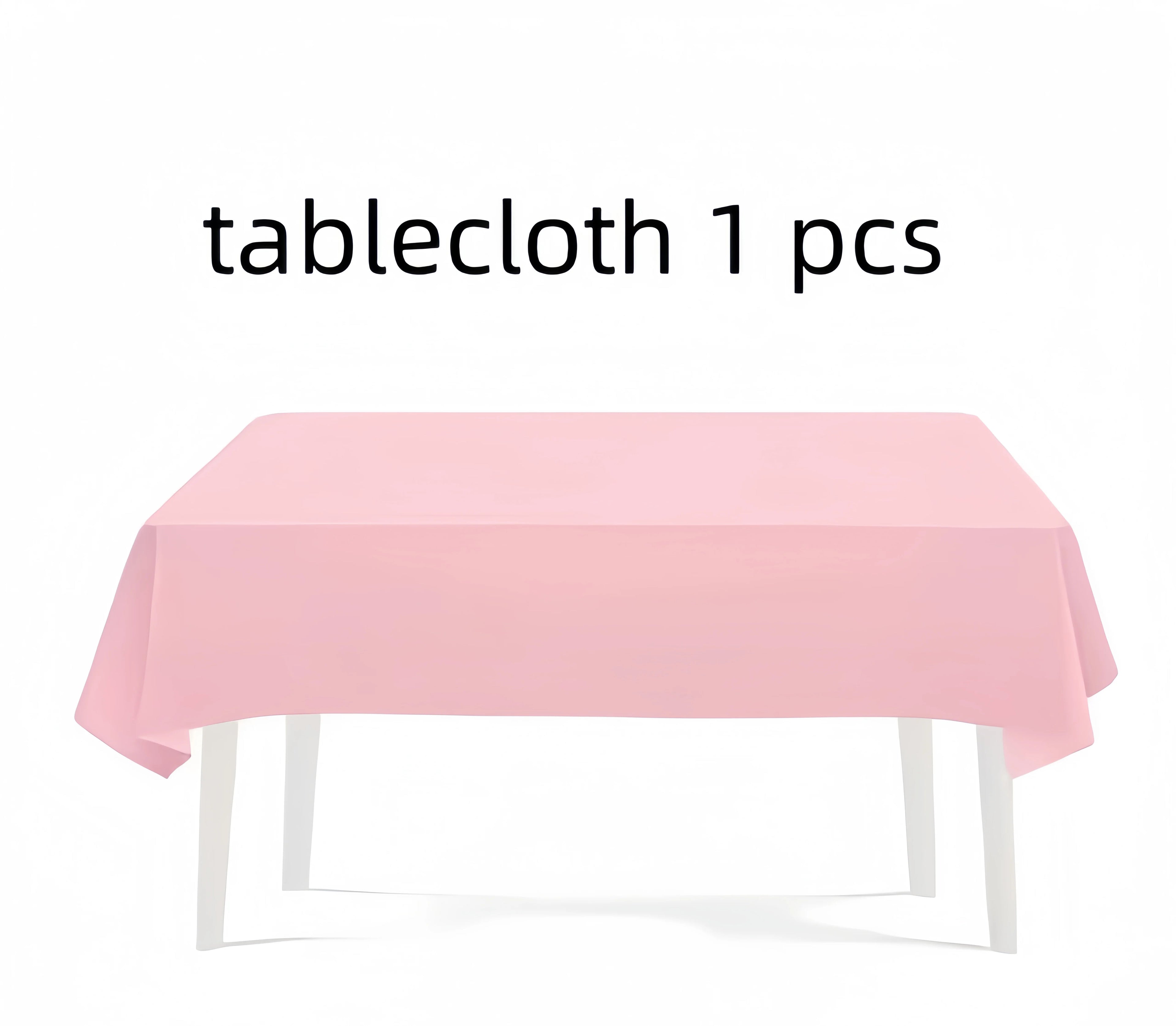 Light Pink Party Supplies Dinnerware Set Include Plates and Cups Tablecloth for Baby Shower Wedding Birthday Valentine's Day